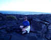 Cheryl on the "new" lava, very windy!